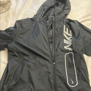 Nike Black Windbreaker Jacket with Hood
